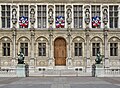 Detail of the main facade of the Hôtel de Ville de Paris