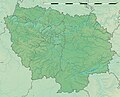 Physical map of Île-de-France