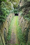 The Petite Ceinture railway line passing through the Parc Montsouris