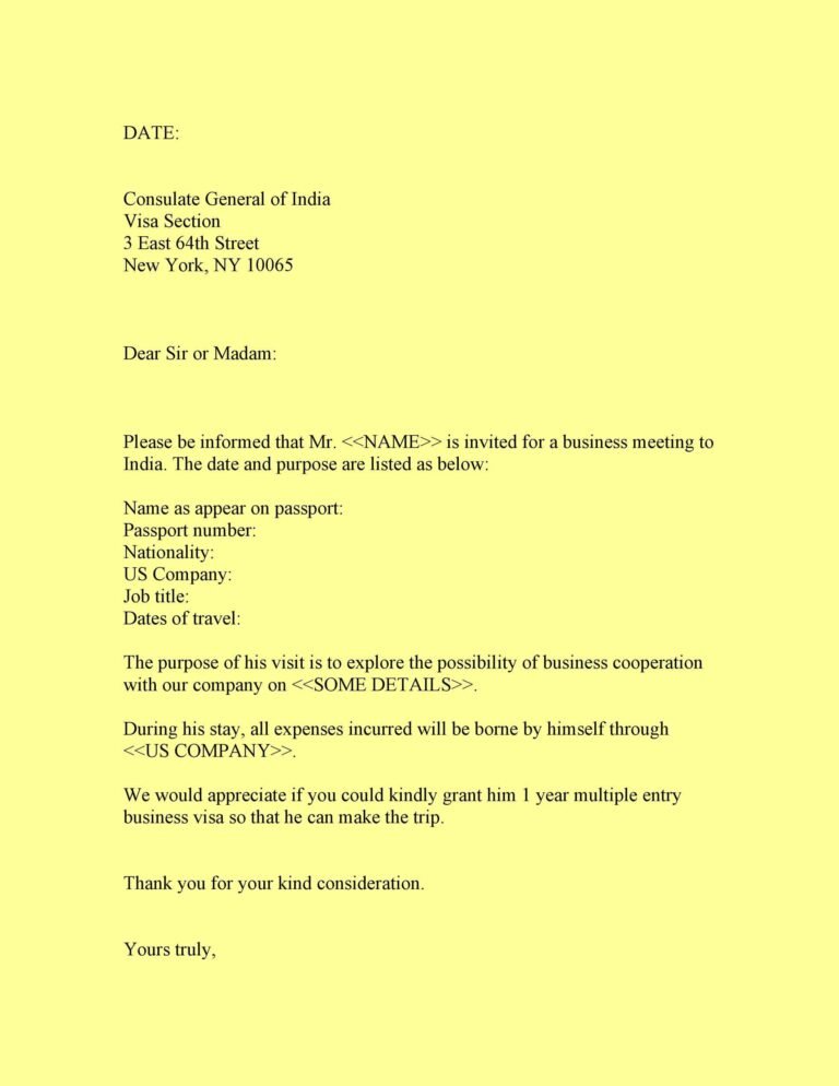 Sample Invitation Letter to Visit USA for Business – Guide
