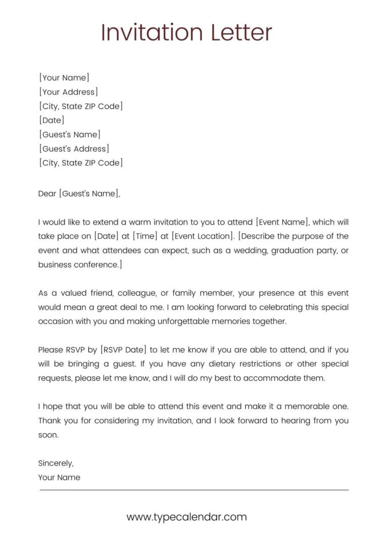 Sample Invitation Letter for Relative to Visit USA – Tips Included